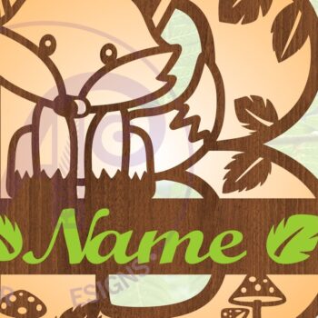 Intra απο ξύλο plywood 3mm-4mm πάχος - Fox Monogram Letter B Cut Δίασταση 30x20 cm INTRAFABR-69923565 - Image 1