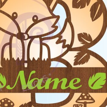 Intra απο ξύλο plywood 3mm-4mm πάχος - Fox Monogram Letter B Cut Δίασταση 30x20 cm INTRAFABR-69923565 - Image 3