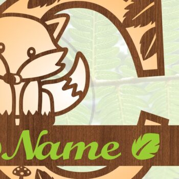 Intra απο ξύλο plywood 3mm-4mm πάχος - Fox Monogram Letter C Cut Δίασταση 30x20 cm INTRAFABR-69923578 - Image 1