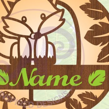 Intra απο ξύλο plywood 3mm-4mm πάχος - Fox Monogram Letter D Cut File Δίασταση 30x20 cm INTRAFABR-69923611 - Image 1