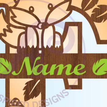 Intra απο ξύλο plywood 3mm-4mm πάχος - Fox Monogram Letter F Cut File Δίασταση 30x20 cm INTRAFABR-69923654 - Image 3