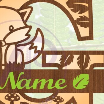 Intra απο ξύλο plywood 3mm-4mm πάχος - Fox Monogram Letter G Cut File Δίασταση 30x20 cm INTRAFABR-69923690 - Image 1