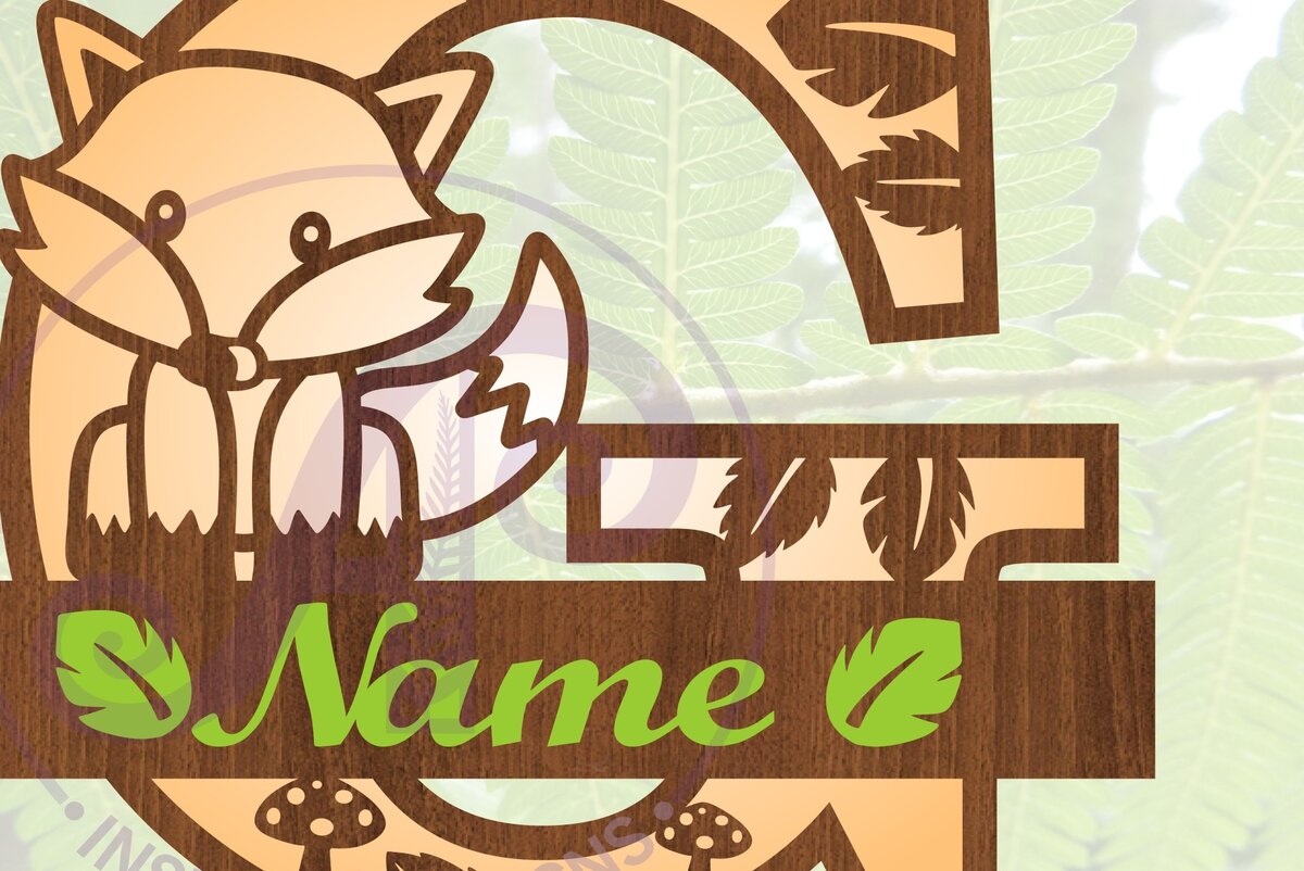 Intra απο ξύλο plywood 3mm-4mm πάχος - Fox Monogram Letter G  Cut File Δίασταση 30x20 cm INTRAFABR-69923690