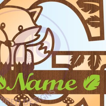 Intra απο ξύλο plywood 3mm-4mm πάχος - Fox Monogram Letter G Cut File Δίασταση 30x20 cm INTRAFABR-69923690 - Image 3