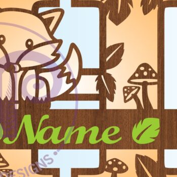 Intra απο ξύλο plywood 3mm-4mm πάχος - Fox Monogram Letter H Cut File Δίασταση 30x20 cm INTRAFABR-69923717 - Image 3