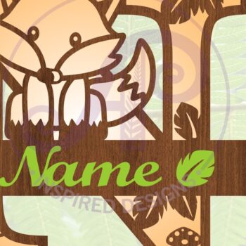 Intra απο ξύλο plywood 3mm-4mm πάχος - Fox Monogram Letter N Cut File Δίασταση 30x20 cm INTRAFABR-69923904 - Image 1