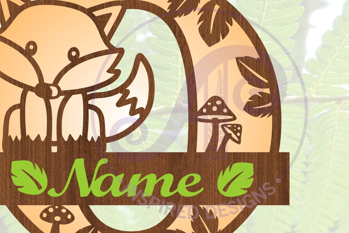 Intra απο ξύλο plywood 3mm-4mm πάχος - Fox Monogram Letter O  Cut File Δίασταση 30x20 cm INTRAFABR-69923925