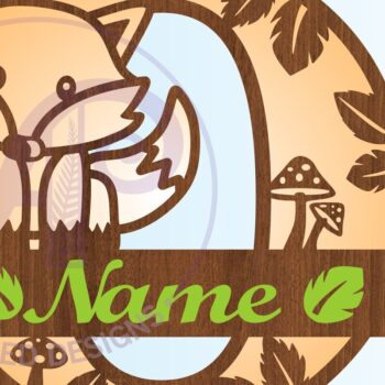 Intra απο ξύλο plywood 3mm-4mm πάχος - Fox Monogram Letter O Cut File Δίασταση 30x20 cm INTRAFABR-69923925 - Image 3