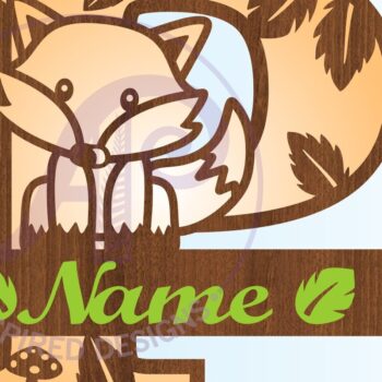 Intra απο ξύλο plywood 3mm-4mm πάχος - Fox Monogram Letter P Cut File Δίασταση 30x20 cm INTRAFABR-69923935 - Image 3