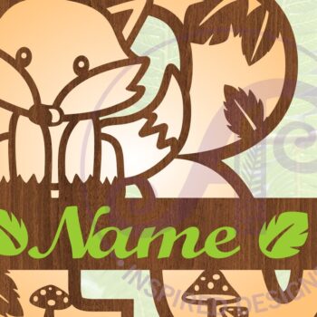 Intra απο ξύλο plywood 3mm-4mm πάχος - Fox Monogram Letter R Cut Δίασταση 30x20 cm INTRAFABR-69923964 - Image 1