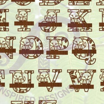 Intra απο ξύλο plywood 3mm-4mm πάχος - Πακέτο  σετ γραμμάτων Fox Monogram Δίασταση 30x20 cm INTRAFABR-69918962 - Image 4