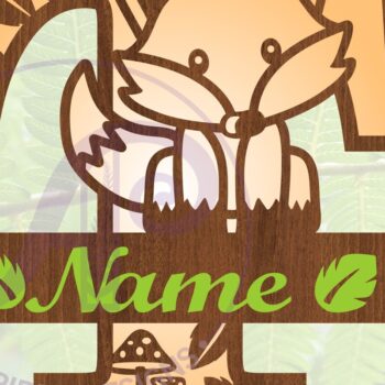 Intra απο ξύλο plywood 3mm-4mm πάχος -  αποκοπής μονογράμματος Fox Letter T  Δίασταση 30x20 cm INTRAFABR-69924008 - Image 1