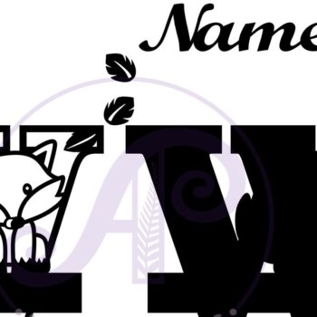 Intra απο ξύλο plywood 3mm-4mm πάχος - Fox Monogram Letter W Cut File Δίασταση 30x20 cm INTRAFABR-69924061 - Image 2