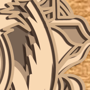 Intra απο ξύλο plywood 3mm-4mm πάχος - Fox Multilayer 3D /Fox 3D Mandala Δίασταση 30x30 cm INTRAFABR-74463930 - Image 4