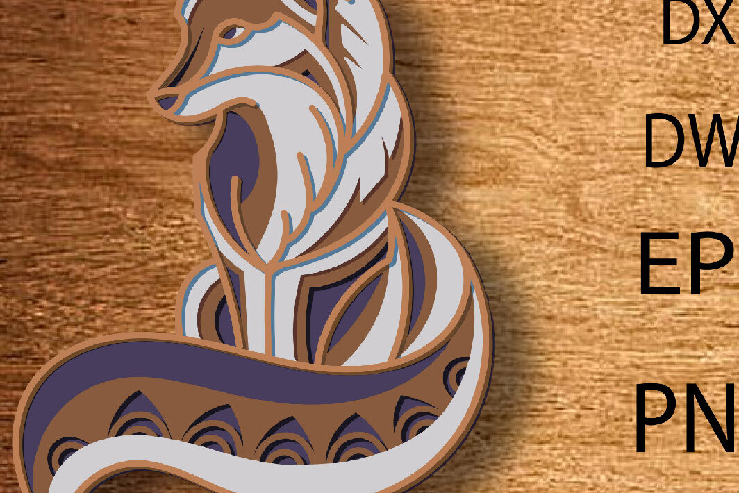 Intra απο ξύλο plywood 3mm-4mm πάχος - Fox Multilayer 3D /Fox 3D Mandala Δίασταση 30x30 cm INTRAFABR-93620483