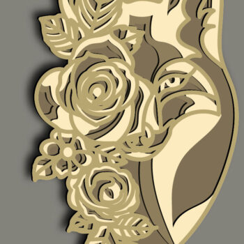 Intra απο ξύλο plywood 3mm-4mm πάχος - Fox Multilayer 3D /Fox 3D Mandala Δίασταση 30x30 cm INTRAFABR-66883316 - Image 1