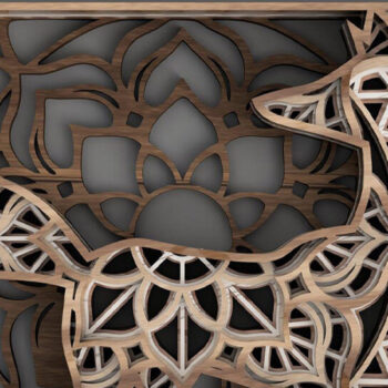 Intra απο ξύλο plywood 3mm-4mm πάχος - Fox Multilayered Mandala Δίασταση 30x30 cm INTRAFABR-14915327 - Image 1