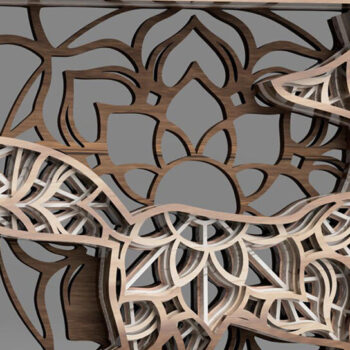 Intra απο ξύλο plywood 3mm-4mm πάχος - Fox Multilayered Mandala Δίασταση 30x30 cm INTRAFABR-14915327 - Image 2