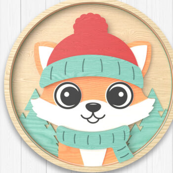 Intra απο ξύλο plywood 3mm-4mm πάχος - FOX Χειμερινό στολίδι με λέιζερ Δίασταση 6x6 cm INTRAFABR-106511619 - Image 1