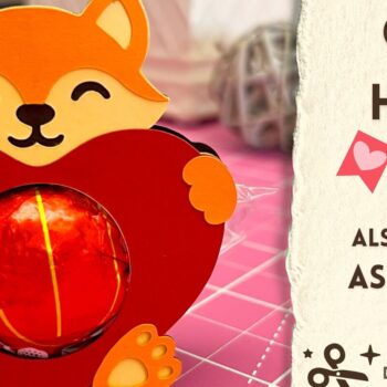 Intra απο ξύλο plywood 3mm-4mm πάχος - Fox with Heart Candy Holder Δίασταση 20x20 cm INTRAFABR-90766923 - Image 1