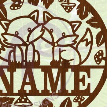 Intra απο ξύλο plywood 3mm-4mm πάχος - Foxes Name Cut File Δίασταση 30x20 cm INTRAFABR-69907873 - Image 2