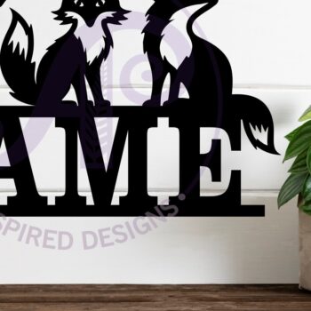 Intra απο ξύλο plywood 3mm-4mm πάχος - Αλεπούδες Όνομα αποκοπής με λέιζερ Δίασταση 30x20 cm INTRAFABR-110038527 - Image 2