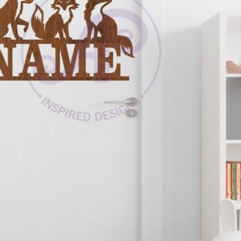 Intra απο ξύλο plywood 3mm-4mm πάχος - Αλεπούδες Όνομα αποκοπής με λέιζερ Δίασταση 30x20 cm INTRAFABR-110038527 - Image 3