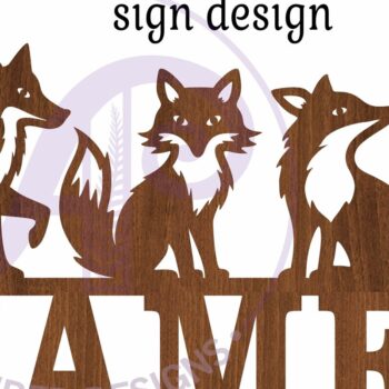 Intra απο ξύλο plywood 3mm-4mm πάχος - Αλεπούδες Όνομα αποκοπής με λέιζερ Δίασταση 30x20 cm INTRAFABR-110038527 - Image 4