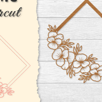 Intra απο ξύλο plywood 3mm-4mm πάχος - Κορνίζα Flower cut Laser Δίασταση 20x25 cm INTRAFABR-122655651 - Image 1