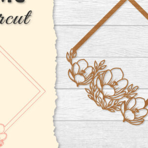 Intra απο ξύλο plywood 3mm-4mm πάχος - Κορνίζα Flower cut Laser Δίασταση 20x25 cm INTRAFABR-122655666