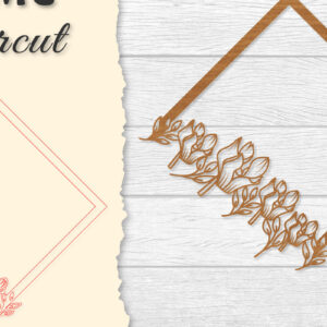 Intra απο ξύλο plywood 3mm-4mm πάχος - Κορνίζα Flower cut Laser Δίασταση 20x25 cm INTRAFABR-122655675