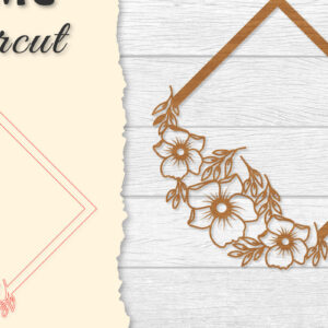 Intra απο ξύλο plywood 3mm-4mm πάχος - Κορνίζα Flower cut Laser Δίασταση 20x25 cm INTRAFABR-122655694