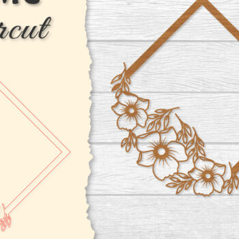 Intra απο ξύλο plywood 3mm-4mm πάχος - Κορνίζα Flower cut Laser Δίασταση 20x25 cm INTRAFABR-122655694 - Image 1