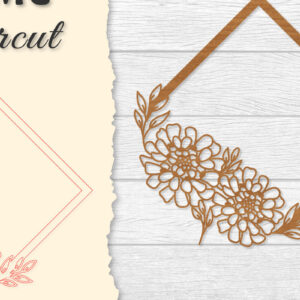 Intra απο ξύλο plywood 3mm-4mm πάχος - Κορνίζα Flower cut Laser Δίασταση 20x25 cm INTRAFABR-122655704