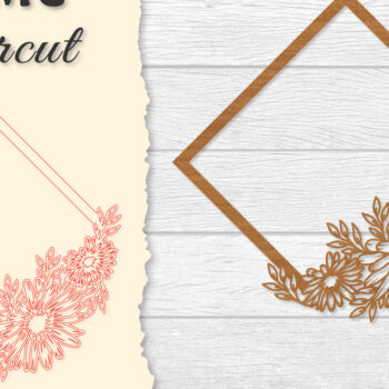 Intra απο ξύλο plywood 3mm-4mm πάχος - Κορνίζα Flower cut Laser Δίασταση 20x25 cm INTRAFABR-122655596 - Image 1