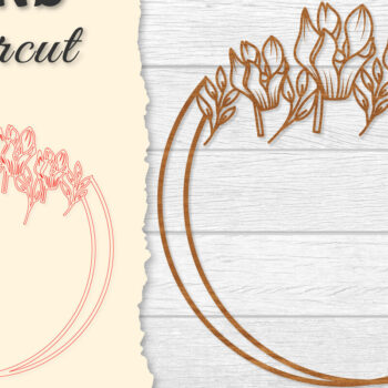 Intra απο ξύλο plywood 3mm-4mm πάχος - Πλαίσιο Flower Στρογγυλό Lasercut Δίασταση 20x20 cm INTRAFABR-122604744 - Image 1