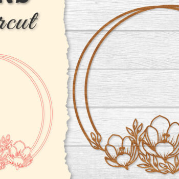 Intra απο ξύλο plywood 3mm-4mm πάχος - Πλαίσιο Flower Στρογγυλό Lasercut Δίασταση 20x20 cm INTRAFABR-122604751 - Image 1