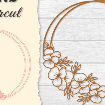 Intra απο ξύλο plywood 3mm-4mm πάχος - Πλαίσιο Flower Στρογγυλό Lasercut Δίασταση 20x20 cm INTRAFABR-122604755 - Image 1