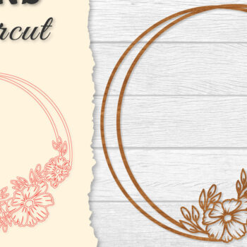 Intra απο ξύλο plywood 3mm-4mm πάχος - Πλαίσιο Flower Στρογγυλό Lasercut Δίασταση 20x20 cm INTRAFABR-122604766 - Image 1