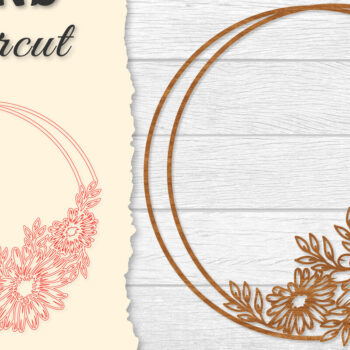 Intra απο ξύλο plywood 3mm-4mm πάχος - Πλαίσιο Flower Στρογγυλό Lasercut Δίασταση 20x20 cm INTRAFABR-122604770 - Image 1