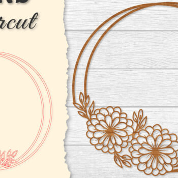 Intra απο ξύλο plywood 3mm-4mm πάχος - Πλαίσιο Flower Στρογγυλό Lasercut Δίασταση 20x20 cm INTRAFABR-122604697 - Image 1