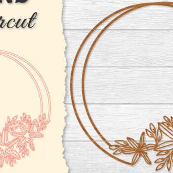 Intra απο ξύλο plywood 3mm-4mm πάχος - Πλαίσιο Λουλούδι Στρογγυλά ΔΕΜΑΤΑ κοπής με λέιζερ Δίασταση 20x20 cm INTRAFABR-122604684 - Image 3