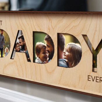 Intra απο ξύλο plywood 3mm-4mm πάχος - Πλαίσιο για DADDY | Δώρο για την Ημέρα του Πατέρα Δίασταση 20x25 cm INTRAFABR-98214201 - Image 2