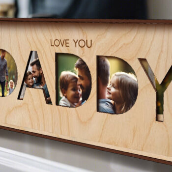 Intra απο ξύλο plywood 3mm-4mm πάχος - Πλαίσιο για DADDY | Δώρο για την Ημέρα του Πατέρα Δίασταση 20x25 cm INTRAFABR-98214201 - Image 3