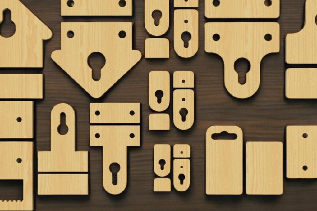 Intra απο ξύλο plywood 3mm-4mm πάχος - Γάντζοι κρεμάστρας κορνίζας - DIY Craft 077 Δίασταση 20x25 cm INTRAFABR-117798299