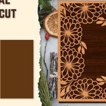 Intra απο ξύλο plywood 3mm-4mm πάχος - Κορνίζα Photo Floral Lasercut Δίασταση 20x25 cm INTRAFABR-123554862 - Image 1