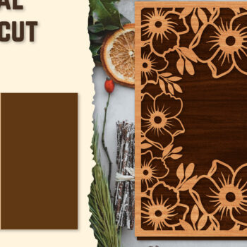 Intra απο ξύλο plywood 3mm-4mm πάχος - Κορνίζα Photo Floral Lasercut Δίασταση 20x25 cm INTRAFABR-123554816 - Image 1