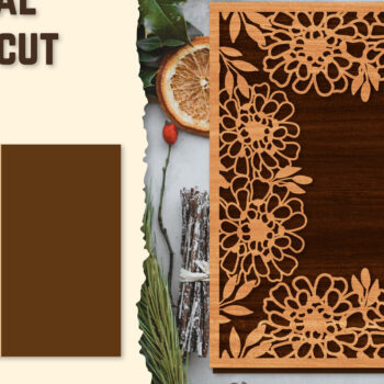 Intra απο ξύλο plywood 3mm-4mm πάχος - Κορνίζα Photo Floral Lasercut Δίασταση 20x25 cm INTRAFABR-123554832 - Image 1