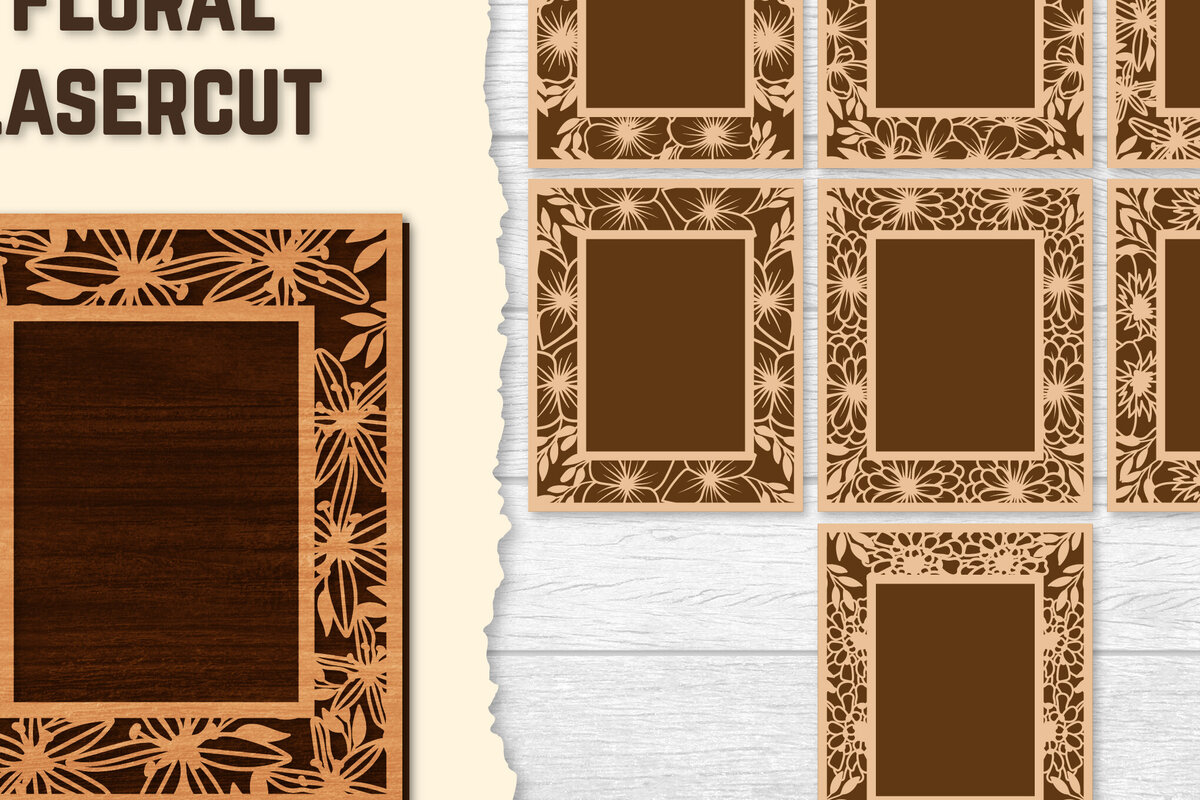 Intra απο ξύλο plywood 3mm-4mm πάχος - Πακέτα φωτογραφιών Floral Lasercut BNDLES Δίασταση 20x20 cm INTRAFABR-123558760