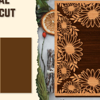 Intra απο ξύλο plywood 3mm-4mm πάχος - Κορνίζα Photo Floral Lasercut Δίασταση 20x25 cm INTRAFABR-123554788 - Image 1